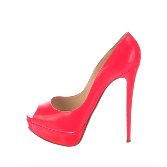 CHRISTIAN LOUBOUTIN
 Leather Pumps - New Watermelon Color - Size 10 1/2 - Picture 5 of 12